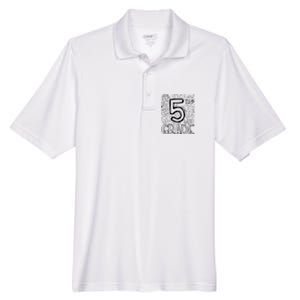 5th Fifth Grade Typography Team Teacher Back To School Men's Origin Performance Pique Polo