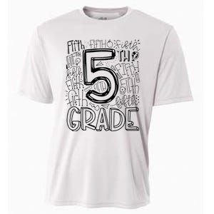 5th Fifth Grade Typography Team Teacher Back To School Cooling Performance Crew T-Shirt