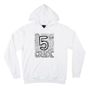 5th Fifth Grade Typography Team Teacher Back To School Hoodie