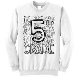 5th Fifth Grade Typography Team Teacher Back To School Sweatshirt