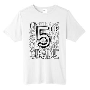 5th Fifth Grade Typography Team Teacher Back To School Tall Fusion ChromaSoft Performance T-Shirt