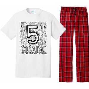 5th Fifth Grade Typography Team Teacher Back To School Pajama Set