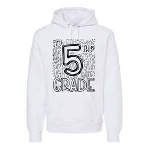 5th Fifth Grade Typography Team Teacher Back To School Premium Hoodie