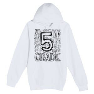 5th Fifth Grade Typography Team Teacher Back To School Premium Pullover Hoodie