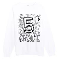 5th Fifth Grade Typography Team Teacher Back To School Premium Crewneck Sweatshirt