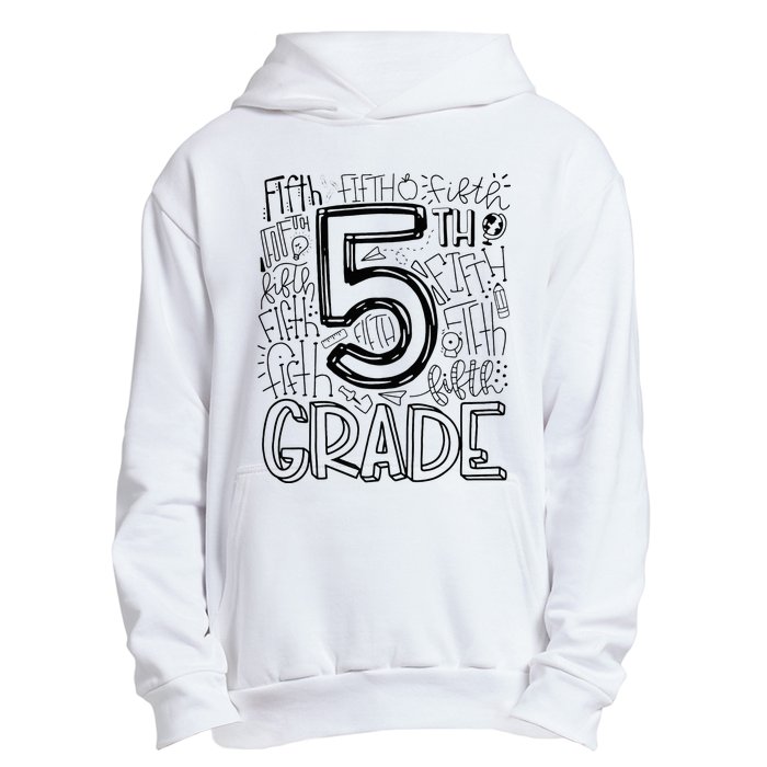 5th Fifth Grade Typography Team Teacher Back To School Urban Pullover Hoodie