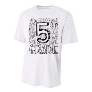 5th Fifth Grade Typography Team Teacher Back To School Performance Sprint T-Shirt