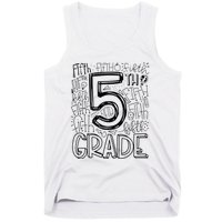 5th Fifth Grade Typography Team Teacher Back To School Tank Top