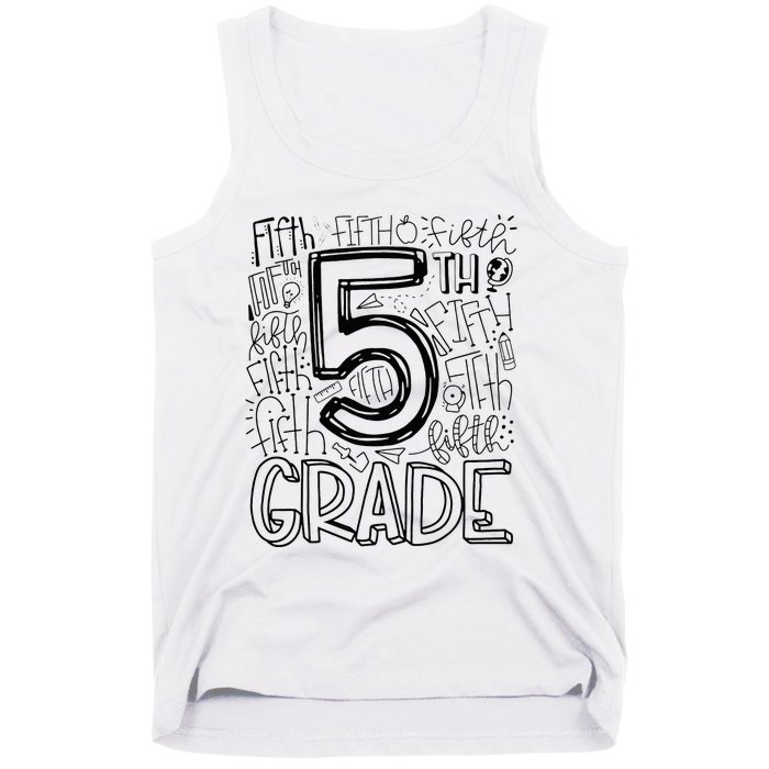 5th Fifth Grade Typography Team Teacher Back To School Tank Top