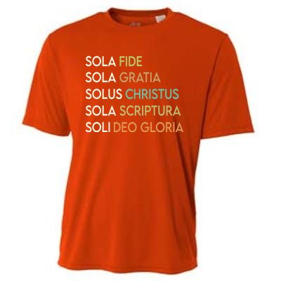 5 Five Solas Of The Reformation Theology Christian Church Gift Cooling Performance Crew T-Shirt