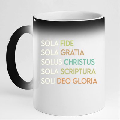 5 Five Solas Of The Reformation Theology Christian Church Gift 11oz Black Color Changing Mug