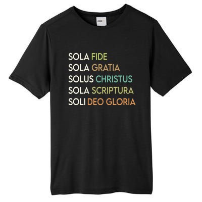 5 Five Solas Of The Reformation Theology Christian Church Gift Tall Fusion ChromaSoft Performance T-Shirt