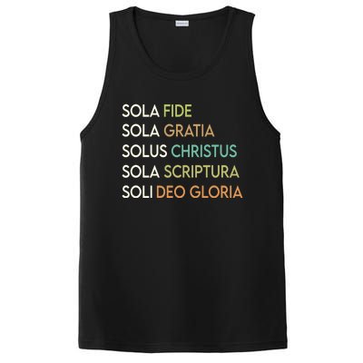 5 Five Solas Of The Reformation Theology Christian Church Gift PosiCharge Competitor Tank