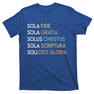 5 Five Solas Of The Reformation Theology Christian Church Gift T-Shirt