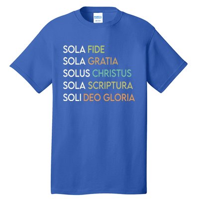 5 Five Solas Of The Reformation Theology Christian Church Gift Tall T-Shirt