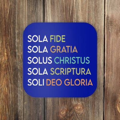 5 Five Solas Of The Reformation Theology Christian Church Gift Coaster