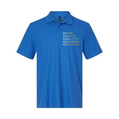 5 Five Solas Of The Reformation Theology Christian Church Gift Softstyle Adult Sport Polo