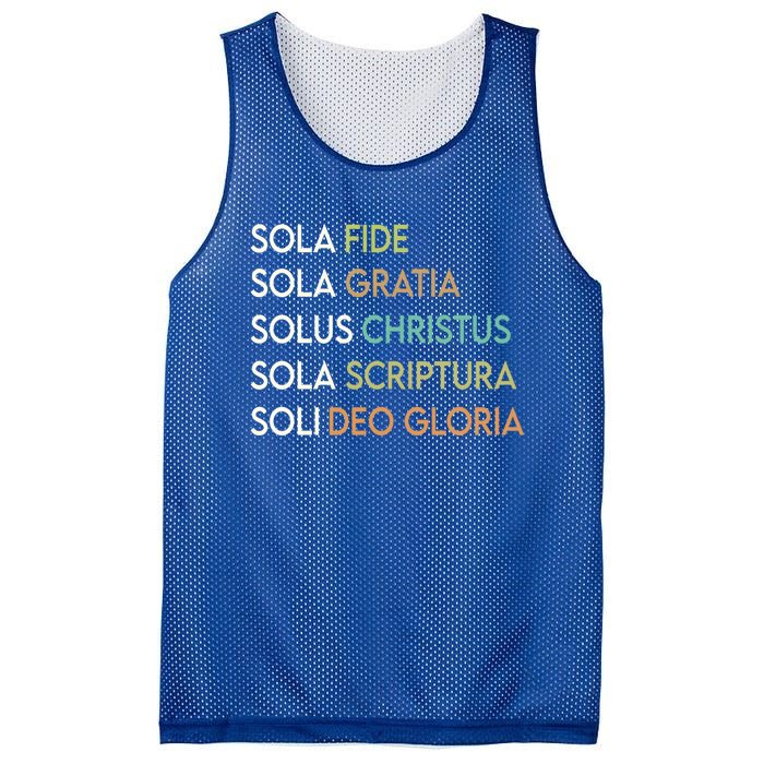 5 Five Solas Of The Reformation Theology Christian Church Gift Mesh Reversible Basketball Jersey Tank