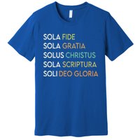 5 Five Solas Of The Reformation Theology Christian Church Gift Premium T-Shirt