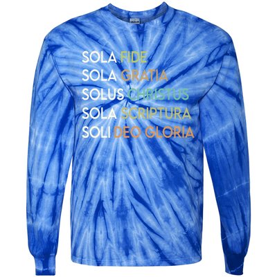 5 Five Solas Of The Reformation Theology Christian Church Gift Tie-Dye Long Sleeve Shirt