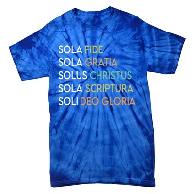 5 Five Solas Of The Reformation Theology Christian Church Gift Tie-Dye T-Shirt