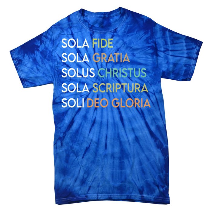 5 Five Solas Of The Reformation Theology Christian Church Gift Tie-Dye T-Shirt