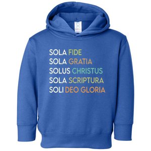 5 Five Solas Of The Reformation Theology Christian Church Gift Toddler Hoodie