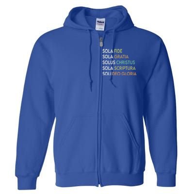 5 Five Solas Of The Reformation Theology Christian Church Gift Full Zip Hoodie