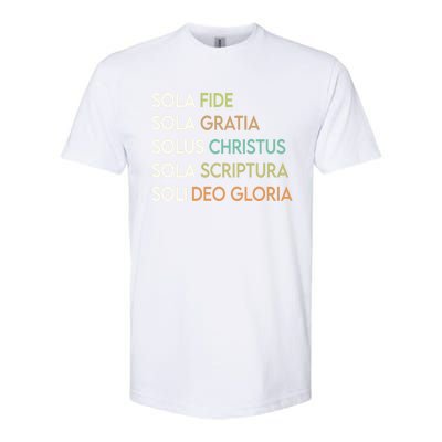 5 Five Solas Of The Reformation Theology Christian Church Gift Softstyle CVC T-Shirt