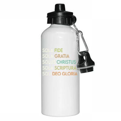 5 Five Solas Of The Reformation Theology Christian Church Gift Aluminum Water Bottle