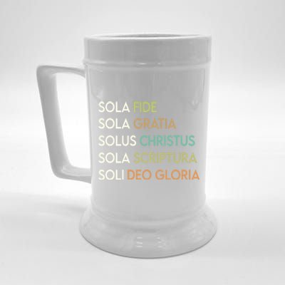 5 Five Solas Of The Reformation Theology Christian Church Gift Beer Stein