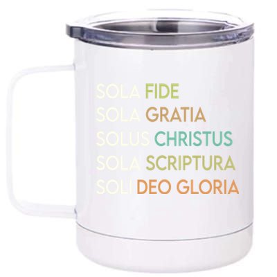 5 Five Solas Of The Reformation Theology Christian Church Gift 12 oz Stainless Steel Tumbler Cup