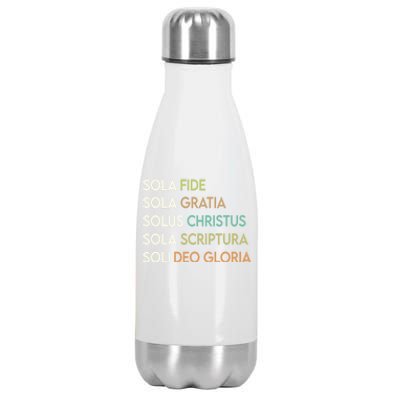 5 Five Solas Of The Reformation Theology Christian Church Gift Stainless Steel Insulated Water Bottle