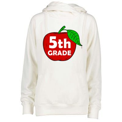 5Th Grade Apple Teacher Meaningful Gift Graphic Fifth Grade Gift Womens Funnel Neck Pullover Hood