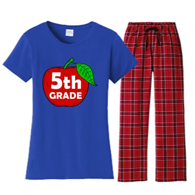 5Th Grade Apple Teacher Meaningful Gift Graphic Fifth Grade Gift Women's Flannel Pajama Set