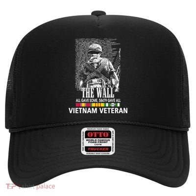 58479 Gave All Vietnam Veteran The Wall All Gave Some High Crown Mesh Back Trucker Hat