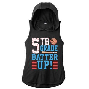 5th Grade Back To School 5th Grade Batter Up Baseball Ladies PosiCharge Tri-Blend Wicking Draft Hoodie Tank