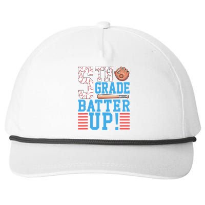 5th Grade Back To School 5th Grade Batter Up Baseball Snapback Five-Panel Rope Hat