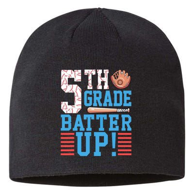 5th Grade Back To School 5th Grade Batter Up Baseball Sustainable Beanie