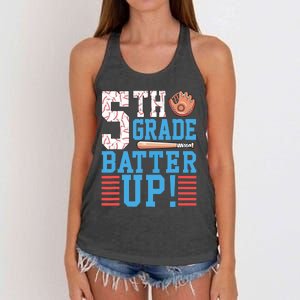 5th Grade Back To School 5th Grade Batter Up Baseball Women's Knotted Racerback Tank