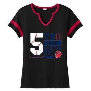 5th Grade Batter Up Baseball Back To School Ladies Halftime Notch Neck Tee