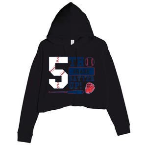 5th Grade Batter Up Baseball Back To School Crop Fleece Hoodie