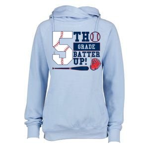 5th Grade Batter Up Baseball Back To School Womens Funnel Neck Pullover Hood