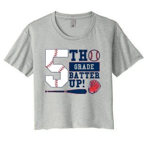 5th Grade Batter Up Baseball Back To School Women's Crop Top Tee