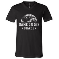 5th Grade Baseball Lovers V-Neck T-Shirt