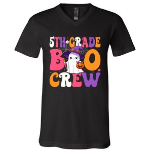 5th Grade Boo Crew Halloween Fifth Grade Halloween Teacher V-Neck T-Shirt