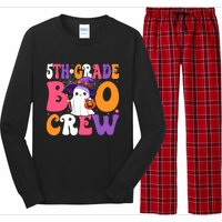 5th Grade Boo Crew Halloween Fifth Grade Halloween Teacher Long Sleeve Pajama Set