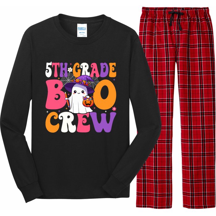 5th Grade Boo Crew Halloween Fifth Grade Halloween Teacher Long Sleeve Pajama Set