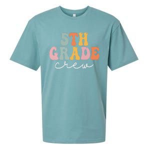 5th Grade Crew Retro Groovy Funny Happy First Day Of School Sueded Cloud Jersey T-Shirt