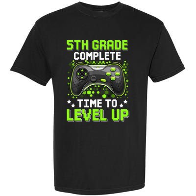 5th Grade Complete Time To Level Up Gaming Graduation Garment-Dyed Heavyweight T-Shirt